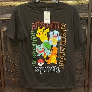 Pokemon Black Tee with Colorful Characters